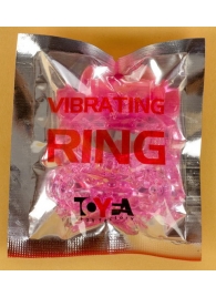 Розовое эрекционное кольцо с вибратором и подхватом - Toyfa Basic - в Тюмени купить с доставкой