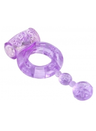 Фиолетовое эрекционное кольцо с вибратором - Toyfa Basic - в Тюмени купить с доставкой