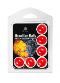 Набор из 6 шариков с массажным маслом Brazilian Balls с охлаждающим и разогревающим эффектом - Secret Play - купить с доставкой в Тюмени