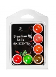 Набор из 6 шариков с ароматизированными массажными маслами Brazilian Balls - Secret Play - купить с доставкой в Тюмени