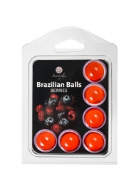 Набор из 6 шариков с массажным маслом Brazilian Balls с ароматом ягод - Secret Play - купить с доставкой в Тюмени