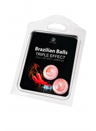 Набор из 2 шариков с массажным маслом Brazilian Balls с тройным эффектом - Secret Play - купить с доставкой в Тюмени