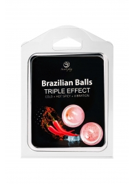 Набор из 2 шариков с массажным маслом Brazilian Balls с тройным эффектом - Secret Play - купить с доставкой в Тюмени