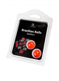 Набор из 2 шариков с массажным маслом Brazilian Balls с ароматом ягод - Secret Play - купить с доставкой в Тюмени