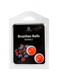 Набор из 2 шариков с массажным маслом Brazilian Balls с ароматом ягод - Secret Play - купить с доставкой в Тюмени