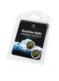 Набор из 2 шариков с массажным маслом Brazilian Balls с ледяным эффектом - Secret Play - купить с доставкой в Тюмени