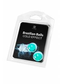 Набор из 2 шариков с массажным маслом Brazilian Balls с охлаждающим эффектом - Secret Play - купить с доставкой в Тюмени