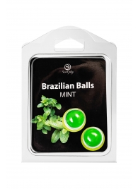 Набор из 2 шариков с массажным маслом Brazilian Balls с ароматом мяты - Secret Play - купить с доставкой в Тюмени