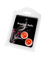 Набор из 2 шариков с массажным маслом Brazilian Balls с ароматом вишни - Secret Play - купить с доставкой в Тюмени