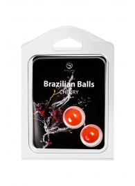 Набор из 2 шариков с массажным маслом Brazilian Balls с ароматом вишни - Secret Play - купить с доставкой в Тюмени