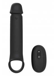 Черная насадка-удлинитель с вибрацией Vibrating Extender With Remote - Dream Toys - в Тюмени купить с доставкой