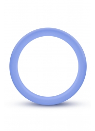 Голубое люминесцентное кольцо Silicone Glo Cock Ring - Blush Novelties - в Тюмени купить с доставкой