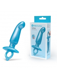 Голубая анальная пробка для массажа простаты Hither Silicone Prostate Plug - 14,3 см. - b-Vibe - в Тюмени купить с доставкой