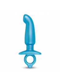 Голубая анальная пробка для массажа простаты Hither Silicone Prostate Plug - 14,3 см. - b-Vibe - в Тюмени купить с доставкой