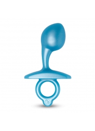 Голубая анальная пробка для массажа простаты Bulb Silicone Prostate Plug - 10,7 см. - b-Vibe - в Тюмени купить с доставкой