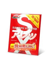 Утолщенный презерватив Sagami Xtreme FEEL LONG с точками - 1 шт. - Sagami - купить с доставкой в Тюмени