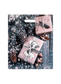 Новогодний пакет с принтом в виде подарков и вырубной ручкой (45х38 см) - Сима-Ленд - купить с доставкой в Тюмени