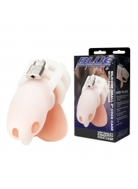 Белая клетка для пениса Silicone Small 2 in Cock Cage With Ball Divider - BlueLine - купить с доставкой в Тюмени