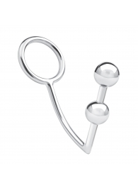 Кольцо на пенис с анальным стимулятором Two Bead Stainless Steel Anal Hook   Cock Ring - BlueLine - в Тюмени купить с доставкой