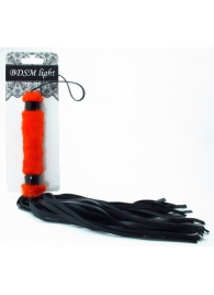 Нежная плеть с красным мехом BDSM Light - 43 см. - БДСМ Арсенал - купить с доставкой в Тюмени