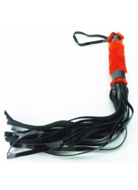 Плеть из лака с красным мехом BDSM Light - 43 см. - БДСМ Арсенал - купить с доставкой в Тюмени