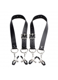 Ремни с зажимами для половых губ Spread Labia Spreader Straps with Clamps - XR Brands - купить с доставкой в Тюмени