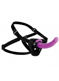 Лиловый поясной страпон Navigator Silicone G-Spot Dildo with Harness - 17,8 см. - XR Brands - купить с доставкой в Тюмени