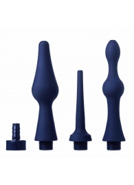 Набор из 3 универсальных насадок для анального душа Universal 3 Piece Silicone Enema Attachment Set - XR Brands - купить с доставкой в Тюмени