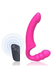 Розовый безремневой страпон Straples Strap-On Dildo - Erokay - купить с доставкой в Тюмени