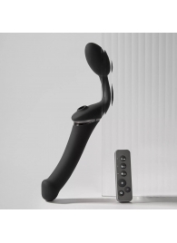 Черный безремневой вибрострапон Strap-On-Me Multi Orgasm Size XL - Strap-on-me - купить с доставкой в Тюмени