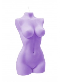 Фиолетовая интерьерная свеча в форме женского торса - 850 гр. - Pecado - купить с доставкой в Тюмени