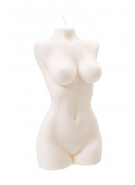 Белая интерьерная свеча в форме женского торса - 850 гр. - Pecado - купить с доставкой в Тюмени