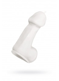 Белая свеча в форме пениса - 47 гр. - Pecado - купить с доставкой в Тюмени