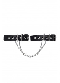 Черные оковы из одного ремешка с люверсами - Pecado - купить с доставкой в Тюмени