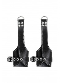 Черные подвесы с белой строчкой - Pecado - купить с доставкой в Тюмени