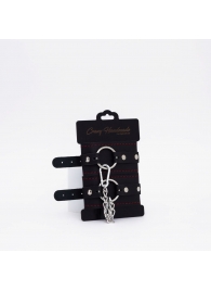 Черно-красные кожаные оковы - Crazy Handmade - купить с доставкой в Тюмени