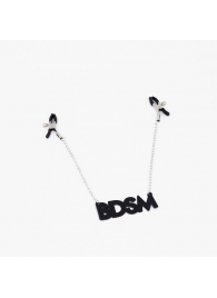 Зажимы на соски с кожаной подвеской BDSM - Crazy Handmade - купить с доставкой в Тюмени