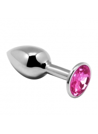 Серебристая анальная втулка Mini Metal Butt Plug Size M с розовым кристаллом - Adrien Lastic в Тюмени Серебристая анальная втулка Mini Metal Butt Plug Size M с розовым кристаллом - Adrien Lastic
