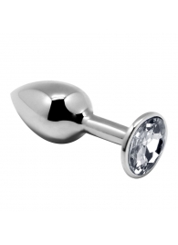 Серебристая анальная втулка с прозрачным кристаллом Mini Metal Butt Plug Size L - 9 см. - Adrien Lastic в Тюмени Серебристая анальная втулка с прозрачным кристаллом Mini Metal Butt Plug Size L - 9 см. - Adrien Lastic