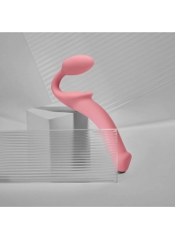 Розовый безремневой страпон Strap-on-me Semi-Realistic Bendable Strap-On size S - Strap-on-me - купить с доставкой в Тюмени