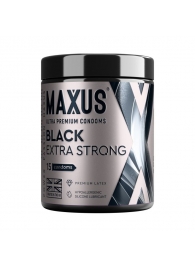 Черные утолщенные презервативы MAXUS Extra Strong с железным кейсом - 15 шт. - Maxus - купить с доставкой в Тюмени