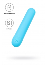 Голубая силиконовая перезаряжаемая вибропуля Murr - 10 см. - A-toys купить в Тюмени с доставкой в Orgasmix.ru Голубая силиконовая перезаряжаемая вибропуля Murr - 10 см. - A-toys