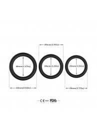 Набор из 3 черных эрекционных колец Stay Hard - Boys of Toys - в Тюмени купить с доставкой