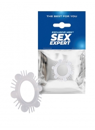 Эластичное эрекционное кольцо с шипиками и шариками - Sex Expert - в Тюмени купить с доставкой