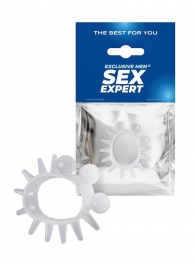 Эластичное эрекционное кольцо с шариками и лучами - Sex Expert - в Тюмени купить с доставкой