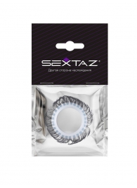 Эластичное эрекционное колечко с черными «ресничками» - Sextaz - в Тюмени купить с доставкой