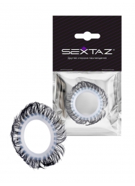 Эластичное эрекционное колечко с черными «ресничками» - Sextaz - в Тюмени купить с доставкой