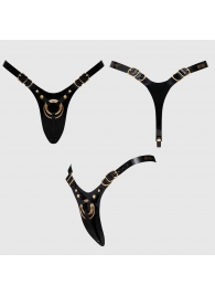 Черный пояс для фиксации насадок Strap-On-Me Leatherette Harness Fabulous - Strap-on-me - купить с доставкой в Тюмени