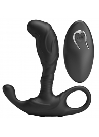 Черный изогнутый массажёр простаты с вибрацией и пультом ДУ - Baile - в Тюмени купить с доставкой