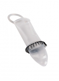 Закрытая насадка на пенис с подхватом мошонки и стимулирующими «ресничками» - Sextaz - в Тюмени купить с доставкой